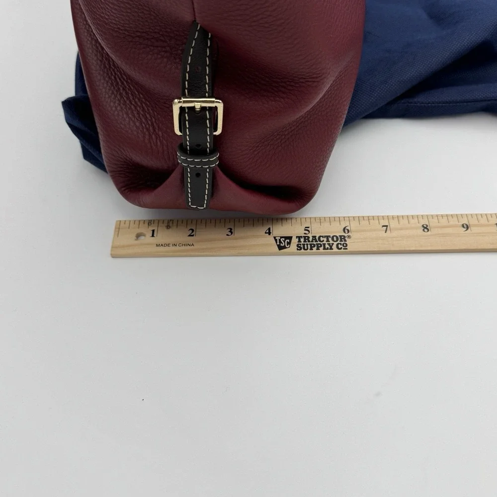 Dooney & Bourke Purse Red Pebbled‎ Leather w/ Black Handles Includes Dust Bag